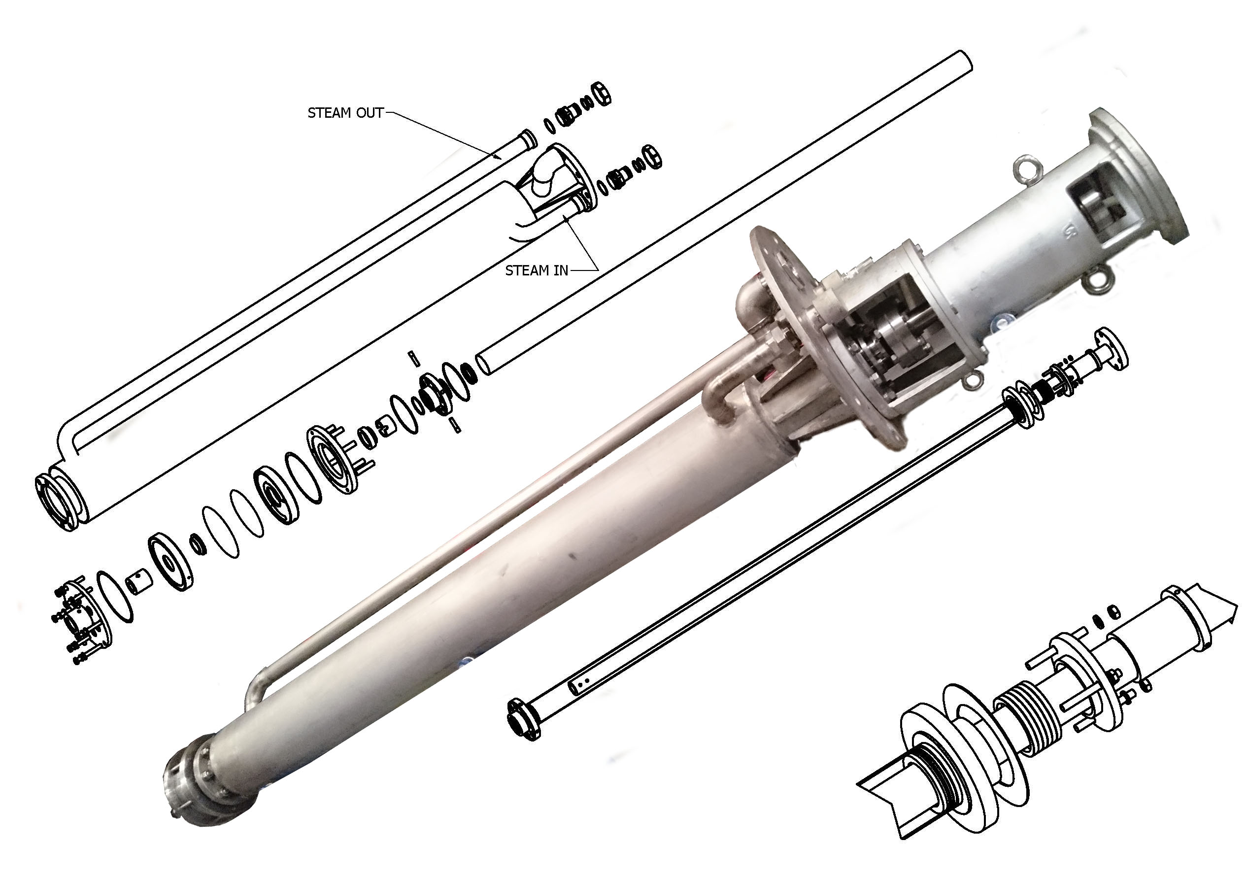 Execution of the vertical pump VI